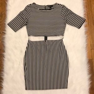 Striped body con dress